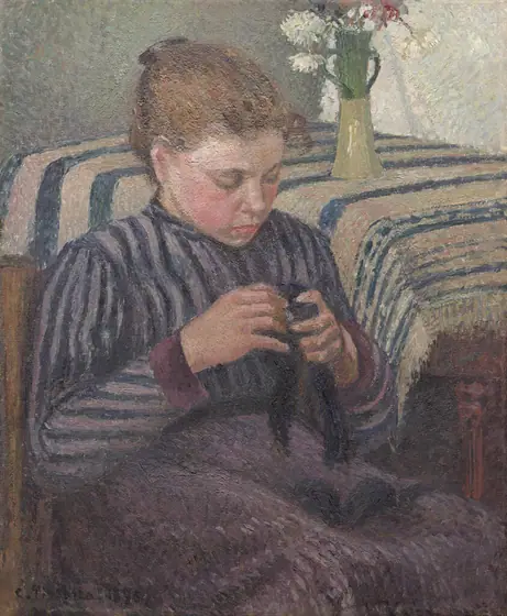 Woman Mending, Camille Pissarro, 1895, oil on canvas