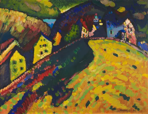 Houses at Murnau, Wassily Kandinsky, 1909, oil on cardboard