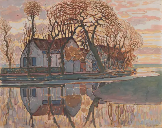 Farm near Duivendrecht, Piet Mondrian, c. 1916, oil on canvas