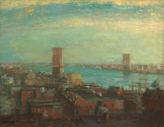 Brooklyn Bridge, Henry Ward Ranger, 1899, oil on canvas