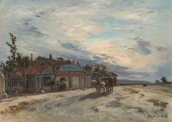 A Roadside Tavern, Johan Barthold Jongkind, 1863, oil on canvas