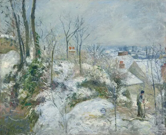 Rabbit Warren at Pontoise, Snow, Camille Pissarro, 1879, oil on canvas