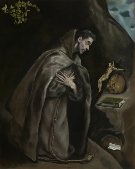 Saint Francis Kneeling in Meditation, El Greco, c. 1595–c. 1600, oil on canvas