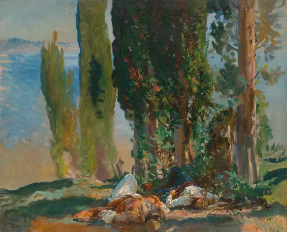 Under the Cypress Trees at Corfu, John Singer Sargent, 1909, oil on canvas