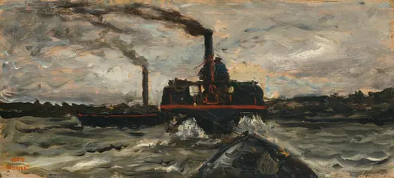 River Boat, Charles-François Daubigny, c. 1860, oil on board