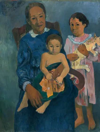 Polynesian Woman with Children, Paul Gauguin, 1901, oil on linen canvas