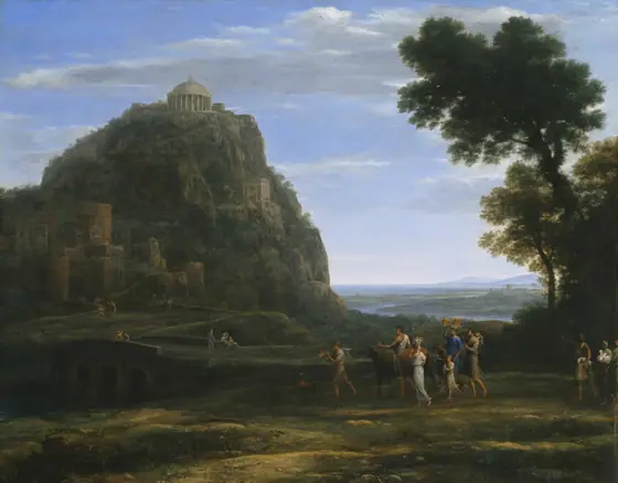 View of Delphi with a Procession, Claude Lorrain, 1673, oil on canvas