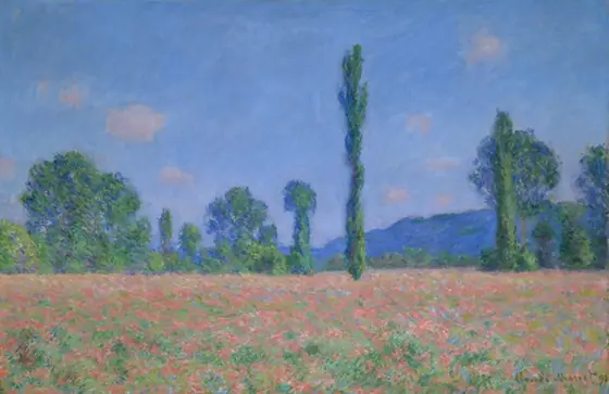Poppy Field (Giverny), Claude Monet, 1890–91, oil on canvas