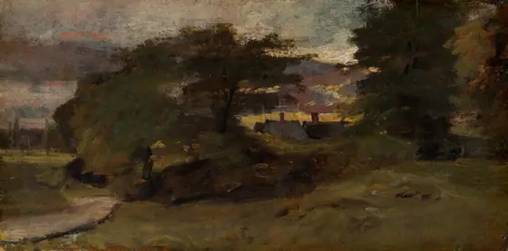 Landscape with Cottages, John Constable, 1809–10, oil on canvas