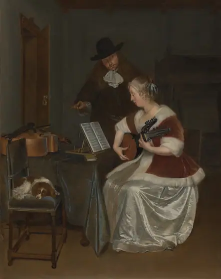 The Music Lesson, Gerard ter Borch, c. 1670, oil on canvas