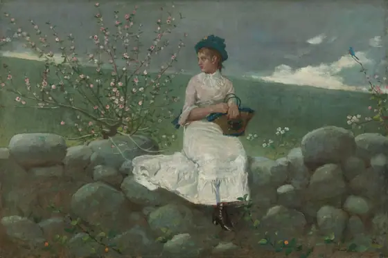 Peach Blossoms, Winslow Homer, 1878, oil on canvas