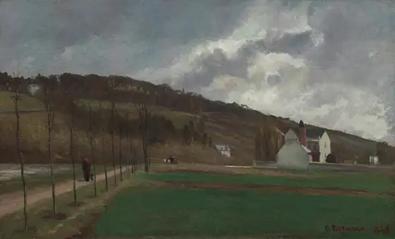 The Banks of the Marne in Winter, Camille Pissarro, 1866, oil on canvas