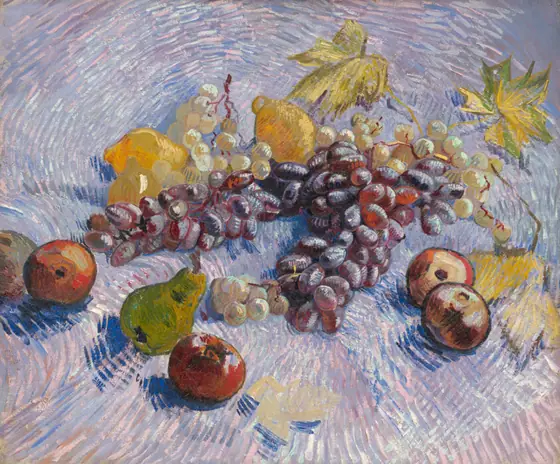 Grapes, Lemons, Pears, and Apples, Vincent van Gogh, 1887, oil on canvas