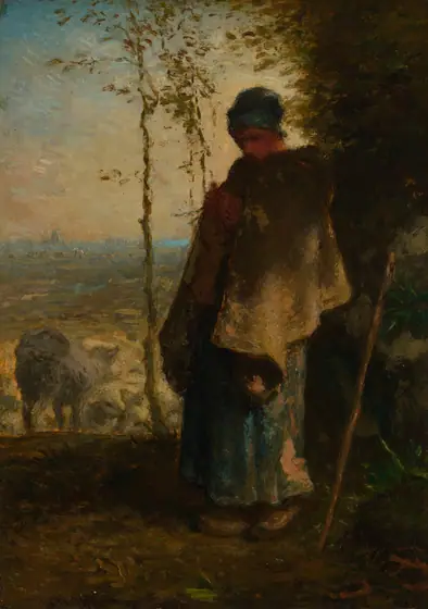 The Little Shepherdess, Jean-François Millet, 1868–72, oil on panel
