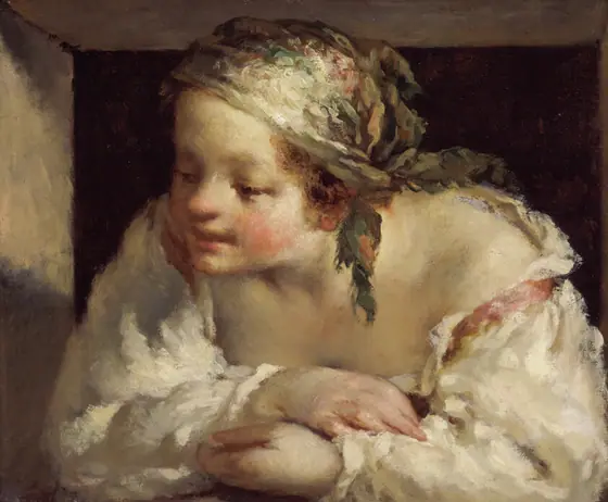 Young Woman, Jean-François Millet, 1844–45, oil on canvas