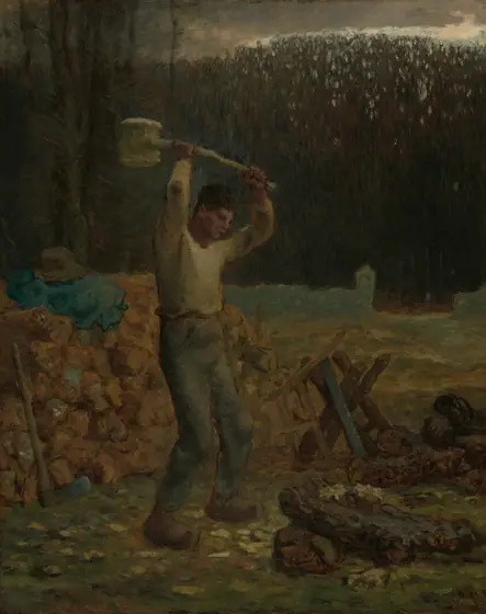 The Woodchopper, Jean-François Millet, c. 1858–66, oil on canvas