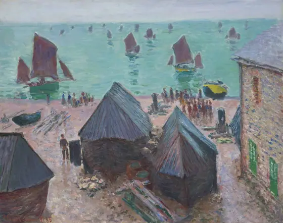 The Departure of the Boats, Étretat, Claude Monet, 1885, oil on canvas