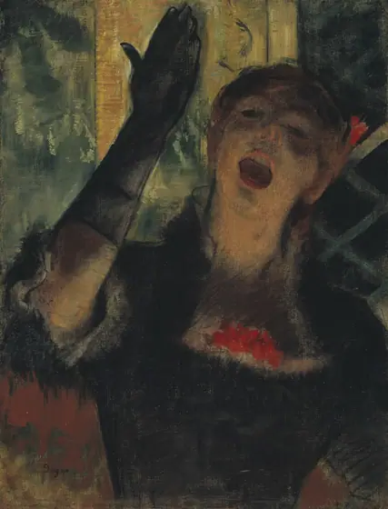 Café Singer, Edgar Degas, 1879, oil on canvas