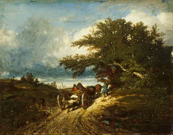 On the Road, Jules Dupré, 1856, oil on canvas