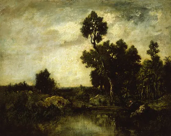 Landscape, Théodore Rousseau, c. 1850, oil on panel