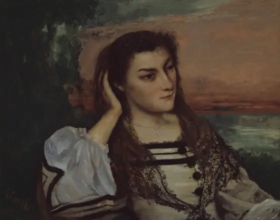 Rêverie (Portrait of Gabrielle Borreau), Gustave Courbet, 1862, oil on paper, mounted on canvas