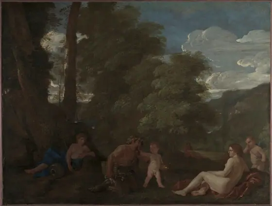 Nymphs and a Satyr (Amor Vincit Omnia), Nicolas Poussin, c. 1625–27, oil on canvas