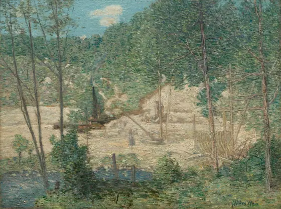 The Building of the Dam, Julian Alden Weir, 1908, oil on canvas