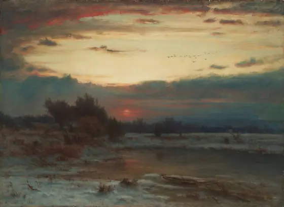 A Winter Sky, George Inness, 1866, oil on canvas