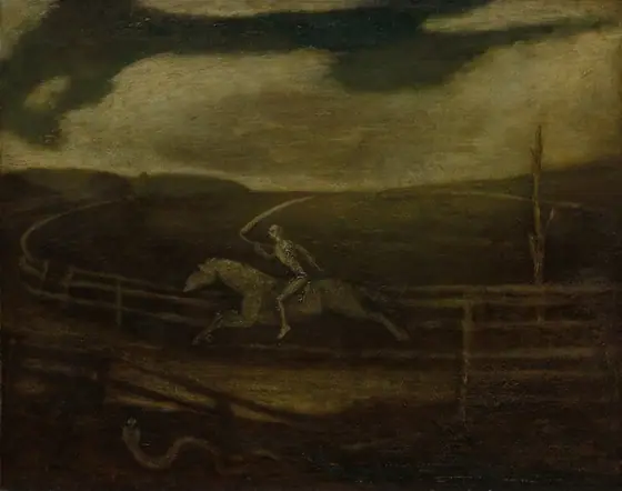 The Race Track (Death on a Pale Horse), Albert Pinkham Ryder, c. 1896–1908, oil on canvas