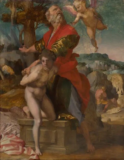 The Sacrifice of Isaac, Andrea del Sarto, c. 1527, oil on wood
