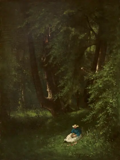 In the Woods, George Inness, 1866, oil on board