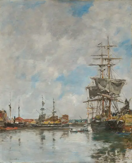 The Dock of Deauville, Eugène Boudin, 1891, oil on wood panel