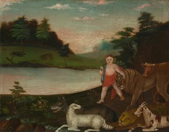 The Peaceable Kingdom, Edward Hicks, c. 1816–18, oil on canvas