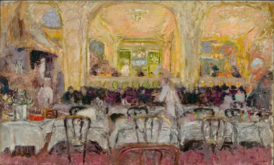 Café Wepler, Édouard Vuillard, c. 1908–10, reworked in 1912, oil on fabric