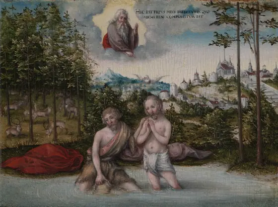 The Baptism of Christ, Lucas Cranach the Elder, 1530s, oil on wood