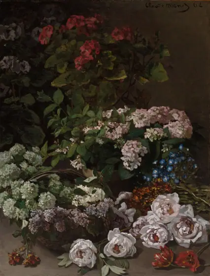 Spring Flowers, Claude Monet, 1864, oil on canvas