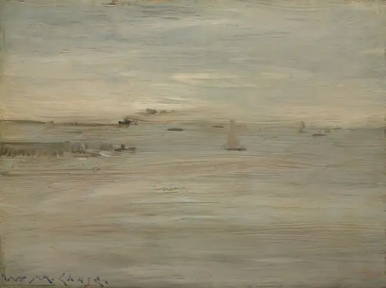 Marine, William Merritt Chase, c. 1888, oil on wood