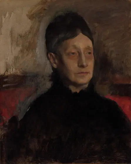 Stefanina Primicile Carafa, Marchioness of Cicerale and Duchess of Montejasi, Edgar Degas, c. 1875, oil on fabric