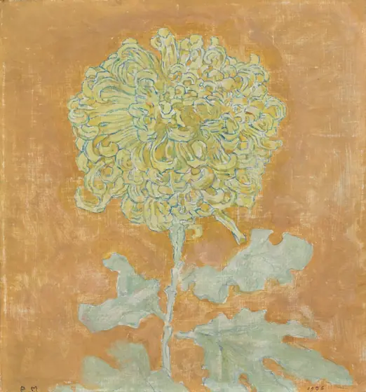 Chrysanthemum, Piet Mondrian, 1906–42, oil on canvas