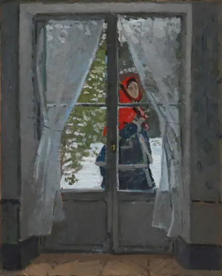 The Red Kerchief, Claude Monet, c. 1868–73, oil on fabric