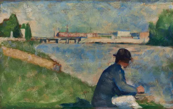 Study for "Bathers at Asnières", Georges Seurat, c. 1883–84, oil on wood panel