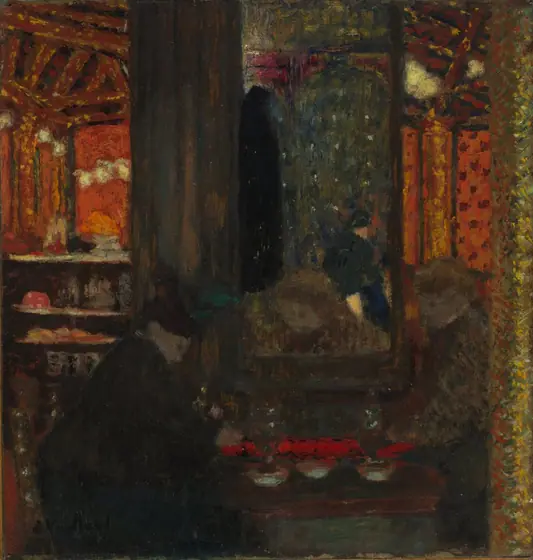 At the Café, Édouard Vuillard, c. 1897–99, oil on board, laid on cradled panel