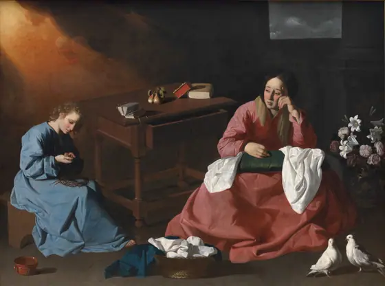 Christ and the Virgin in the House at Nazareth, Francisco de Zurbarán, c. 1640, oil on canvas