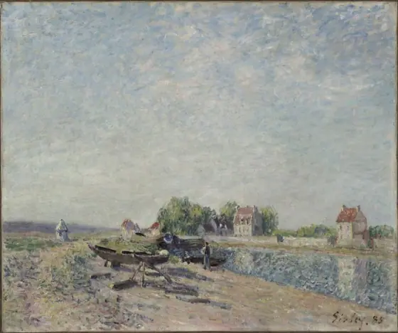 Saint-Mammès, Loing Canal, Alfred Sisley, 1885, oil on fabric