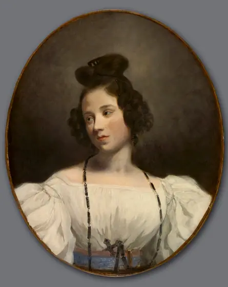 Mlle. Alexandrine-Julie de la Boutraye, Eugène Delacroix, c. 1832–34, oil on fabric