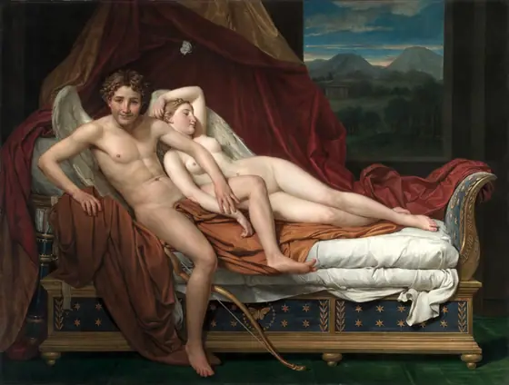 Cupid and Psyche, Jacques-Louis David, 1817, oil on canvas
