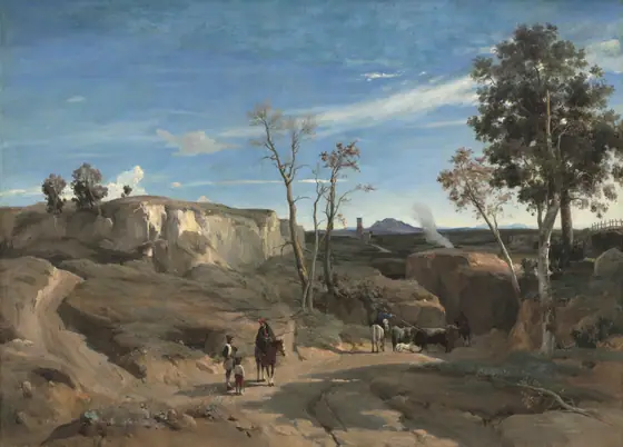 La Cervara, the Roman Campagna, Camille Corot, c. 1830–31, oil on fabric