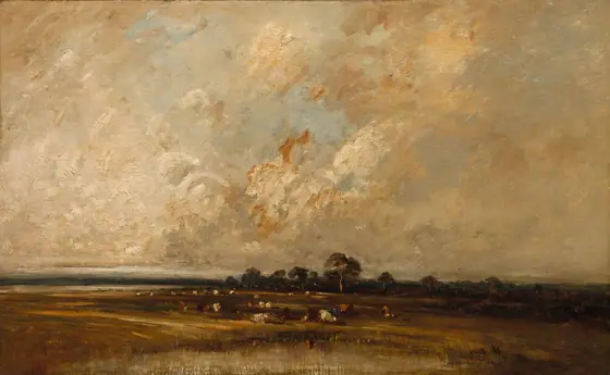 Marshland, Jules Dupré, 1860s-1870s, oil on fabric