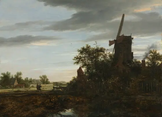 Landscape with a Windmill, Jacob van Ruisdael, 1646, oil on wood