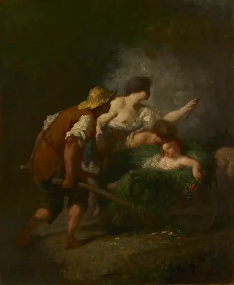Return from the Fields, Jean-François Millet, c. 1846–47, oil on fabric
